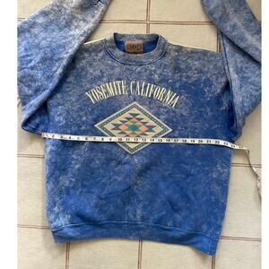 VTG Blue Yosemite California Crewneck Sweater XL DSI  Southwestern Pattern